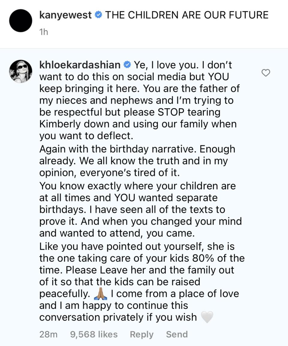 Khloé Kardashian Calls Out Kanye West over Chicago's Birthday as He Claims Family Are 'Liars'