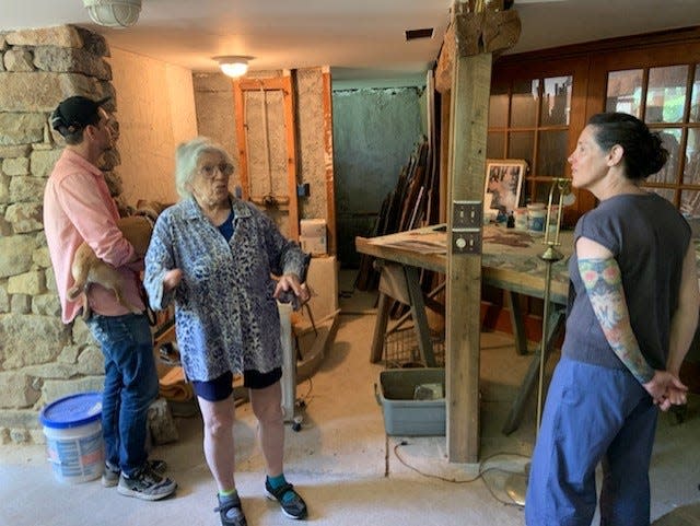 Camille Shafer and friends celebrated her 80th birthday during a July potluck at Azule, the artist residency she founded in 1972, located in the Trust community of Hot Springs.