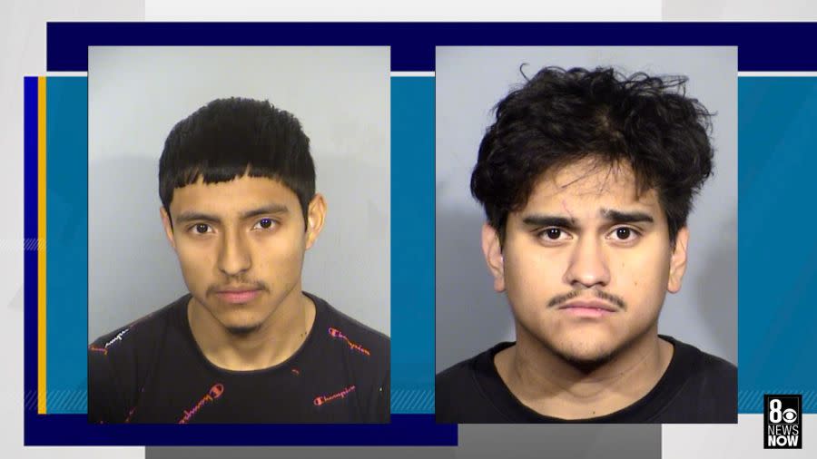 Daniel Meza-Ortega, 19, and Ervin Ortega-Rodriguez, 21, face charges of open murder and robbery. (LVMPD)