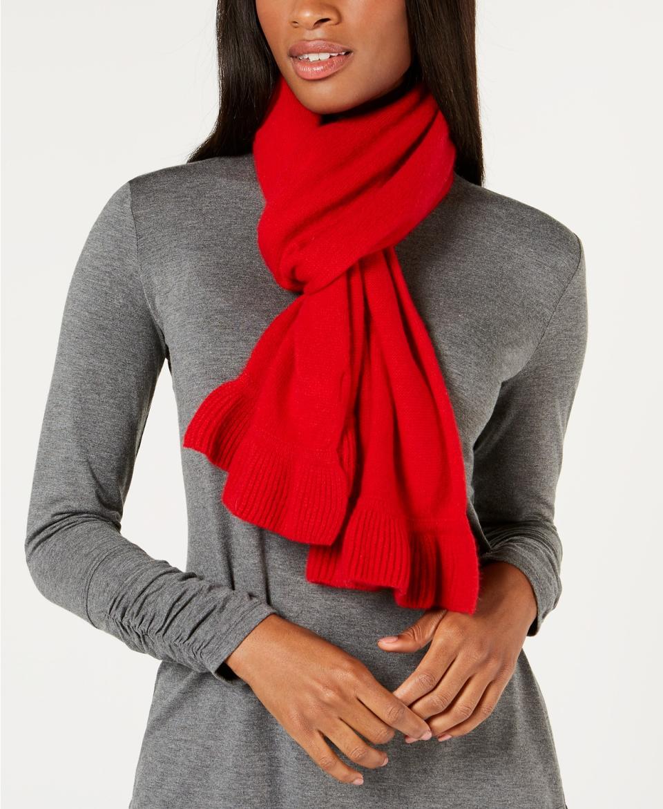 Charter Club Ruffled Cashmere Scarf. (Photo: Macy’s)