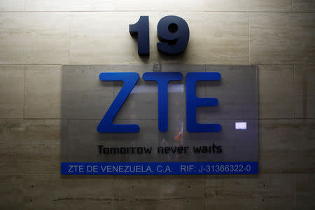 China's ZTE Corp logo is seen at its offices in Caracas, Venezuela October 4, 2018. REUTERS/Marco Bello