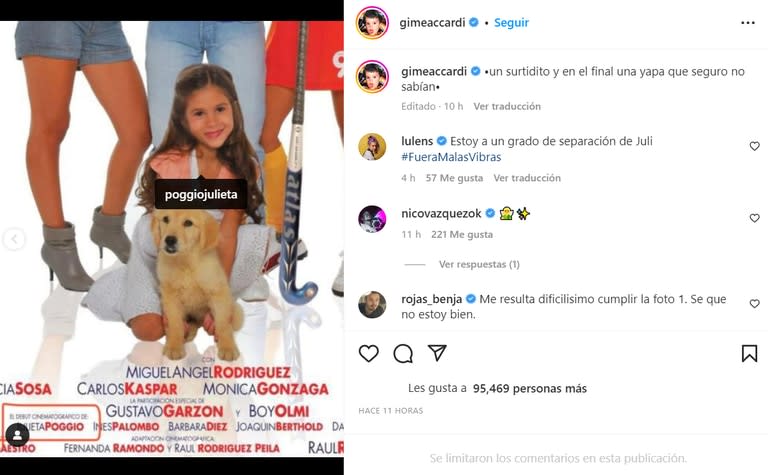 Gime Accardi reveló que trabajó en una película con una participante de Gran Hermano