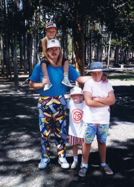 “This is me , little bro, and little sis camping (in the 80′s) in Yellowstone.”