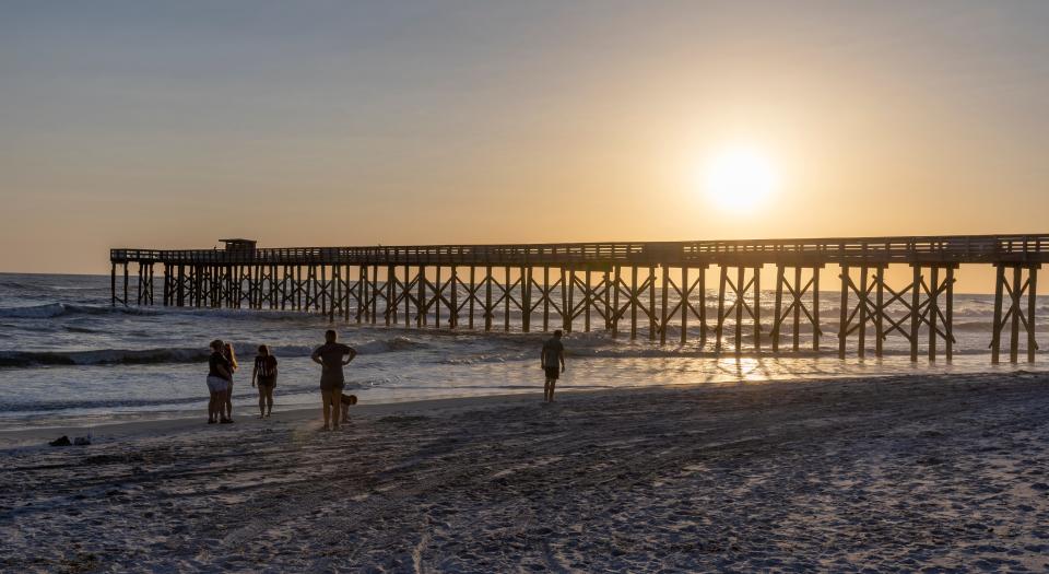 St. Andrews State Park has two fishing piers, a large pier overlooking the Gulf, shown, and a pier overlooking Grand Lagoon.