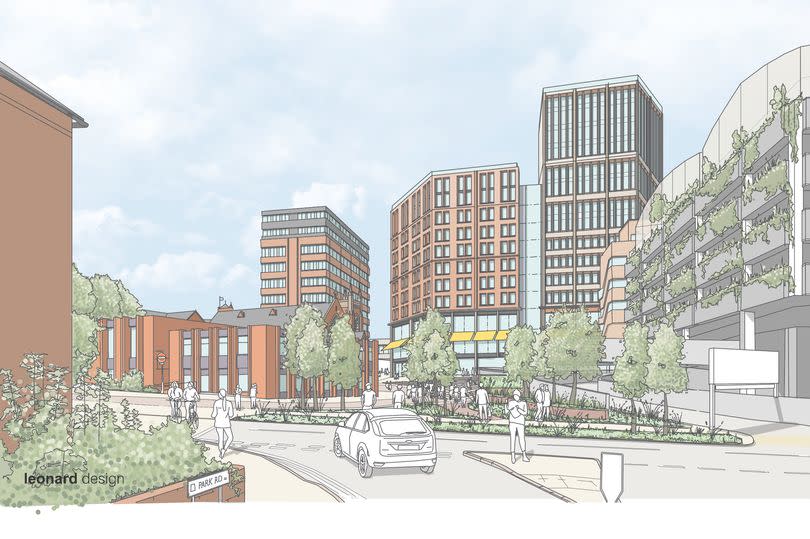 A view of what the new look Gracechurch Centre will look like from Park Road