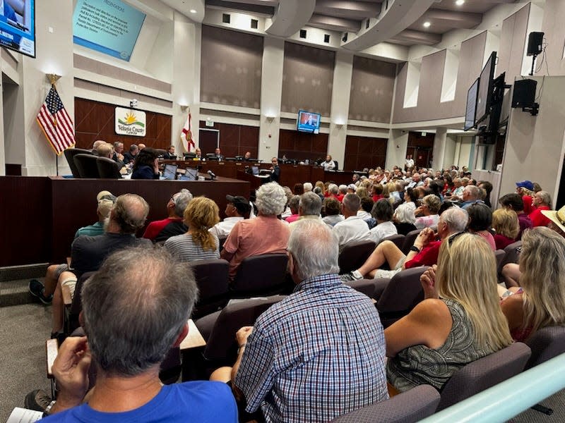 Hundreds of people packed the Volusia County Council chambers to capacity Wednesday night for a special meeting to discuss a proposed fuel tank farm people in northern Ormond Beach are vehemently opposed to.