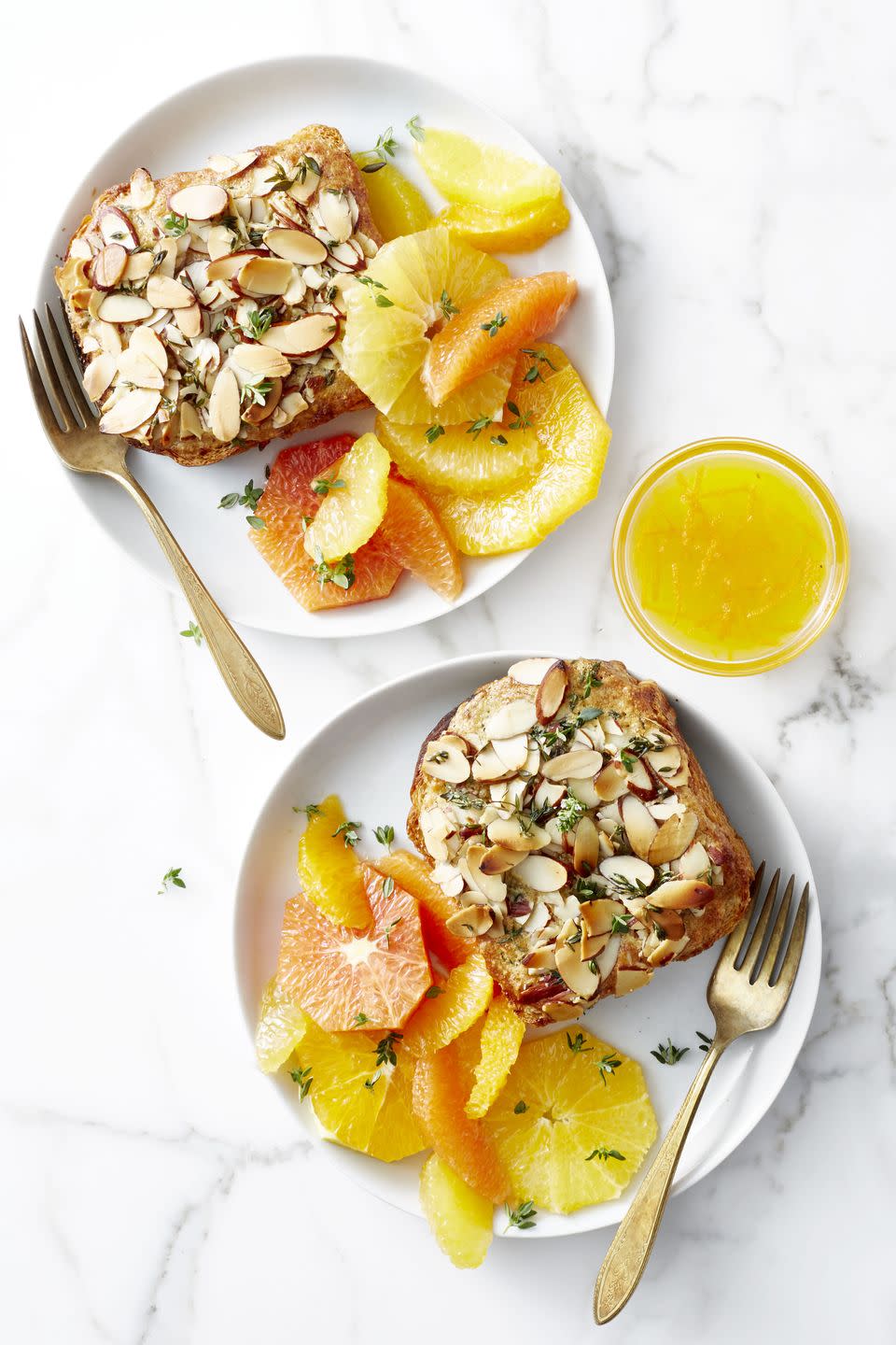 <p>Dress up this gorgeous almond French toast (seriously, take a second look) with orange and grapefruit slices. </p><p><em><a href="http://www.goodhousekeeping.com/food-recipes/a46689/twice-baked-citrus-almond-brioche/" rel="nofollow noopener" target="_blank" data-ylk="slk:Get the recipe from Good Housekeeping »;elm:context_link;itc:0;sec:content-canvas" class="link ">Get the recipe from Good Housekeeping »</a></em></p>