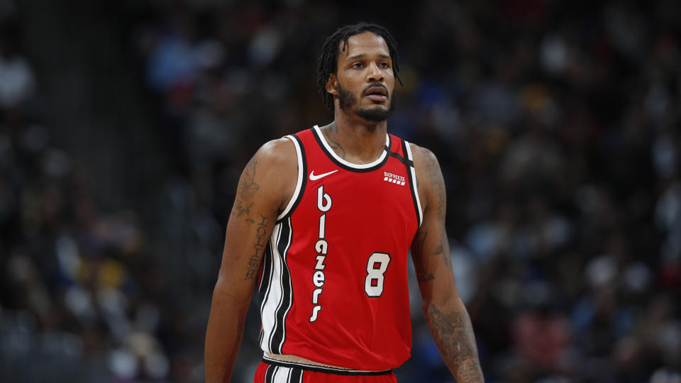 Portland Trail Blazers forward Trevor Ariza will skip the NBA's restart in Orlando and is instead committing to a one-month visitation window with his 12-year-old son. (AP Photo/David Zalubowski)