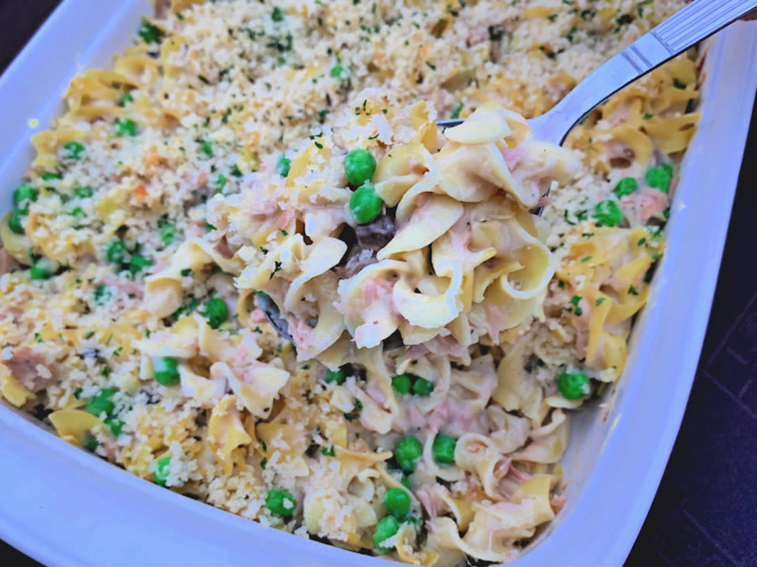<p>Krista Marshall</p><p> This casserole is super easy, perfect for a busy weeknight and something the whole family will love. Serve it with a simple <a href="https://parade.com/food/fall-salad-recipes" rel="nofollow noopener" target="_blank" data-ylk="slk:salad;elm:context_link;itc:0;sec:content-canvas" class="link rapid-noclick-resp">salad</a> and you've got a perfect and complete dinner.</p><p><strong>Get the recipe: <a href="/999679/kristamarshall/tuna-noodle-casserole-recipe/" data-ylk="slk:Classic Tuna Noodle Casserole;elm:context_link;itc:0;sec:content-canvas" class="link rapid-noclick-resp">Classic Tuna Noodle Casserole</a></strong></p>