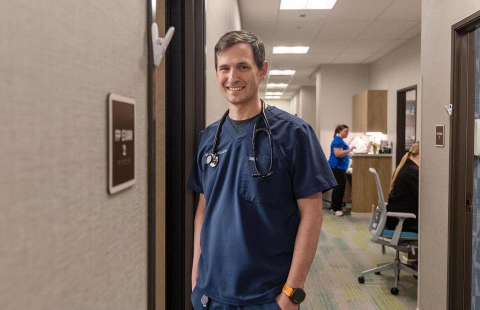 Dr. Tyler Hudon, a family medicine physician, treats patients at Primary Health Medical Group’s clinic at 3280 E. Lanark Drive in Meridian.