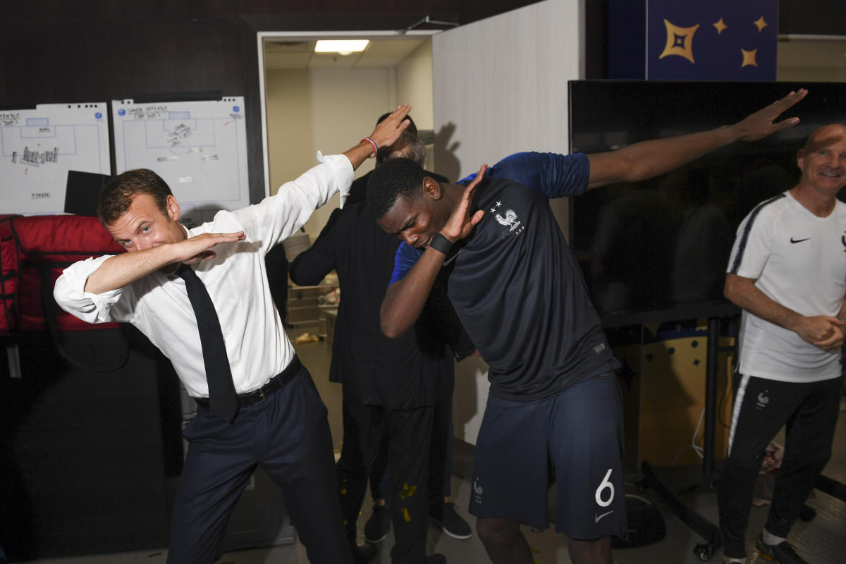 This photo of a celebrating Macron captures the excitement of France's World  Cup win.