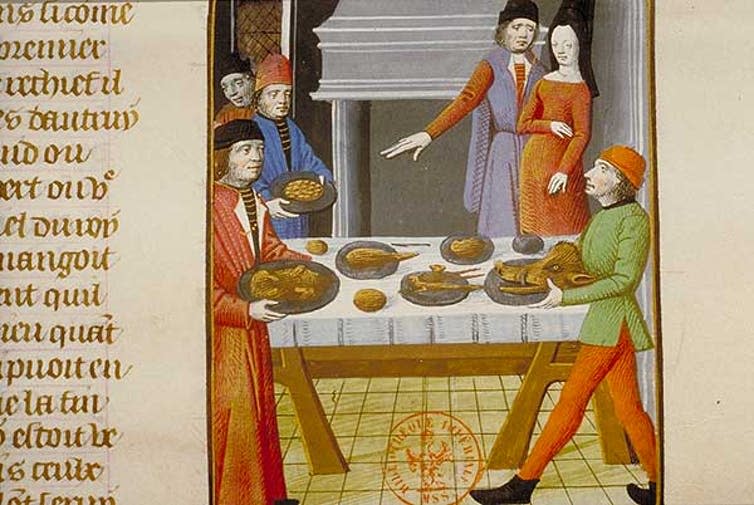 An image of a medieval dinner.
