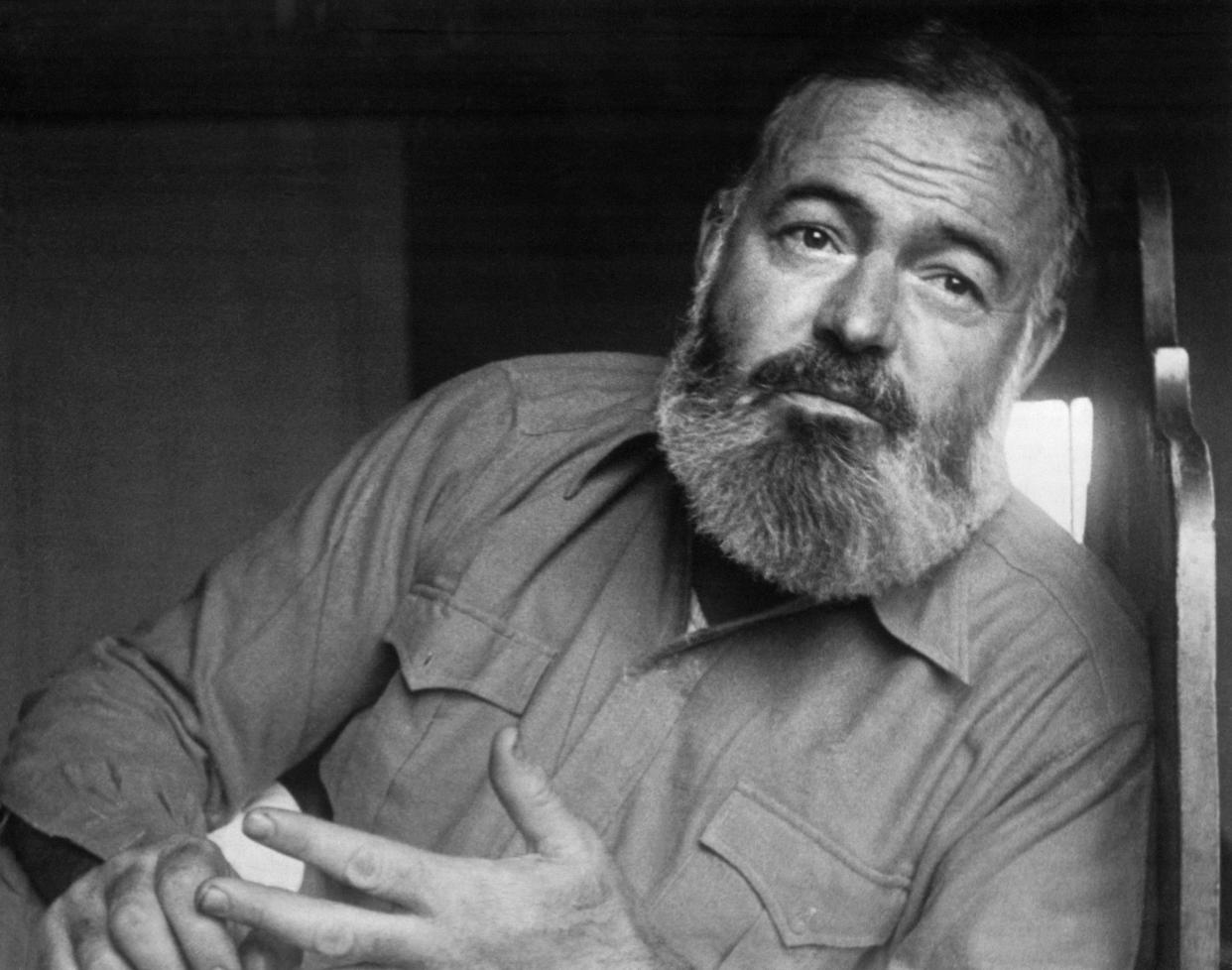 Portrait of Ernest Hemingway (1898-1961), American journalist, novelist, and short story writer. "Back home, I start work at five. I've been working since five. I like to start things early. It comes of living in the country."