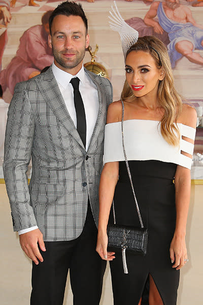 Jimmy Bartel and Nadia Coppolino make a striking couple in the Lavazza marquee.