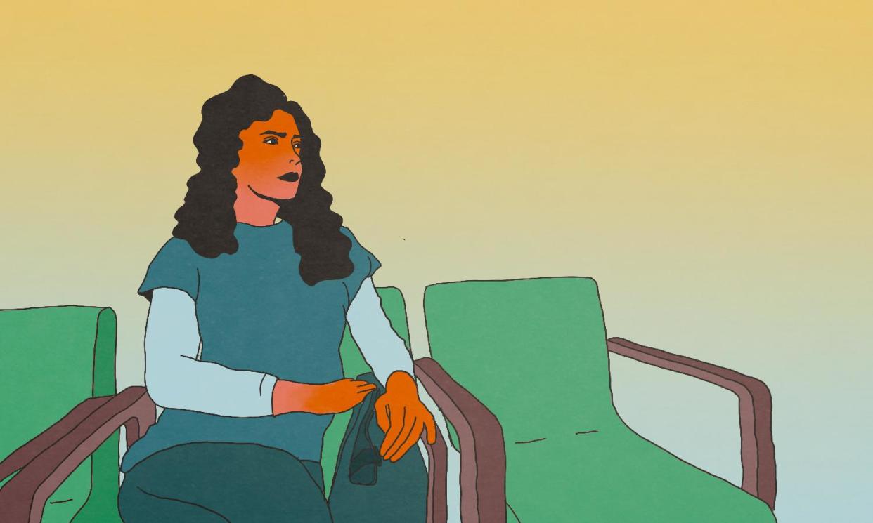 <span>We set ourselves up in this mental waiting room to regather the necessary strength to move on, says Christina Rasmussen. The trouble is when we neglect to leave, and that survival mindset takes over and becomes the norm.</span><span>Illustration: Rita Liu/The Guardian</span>