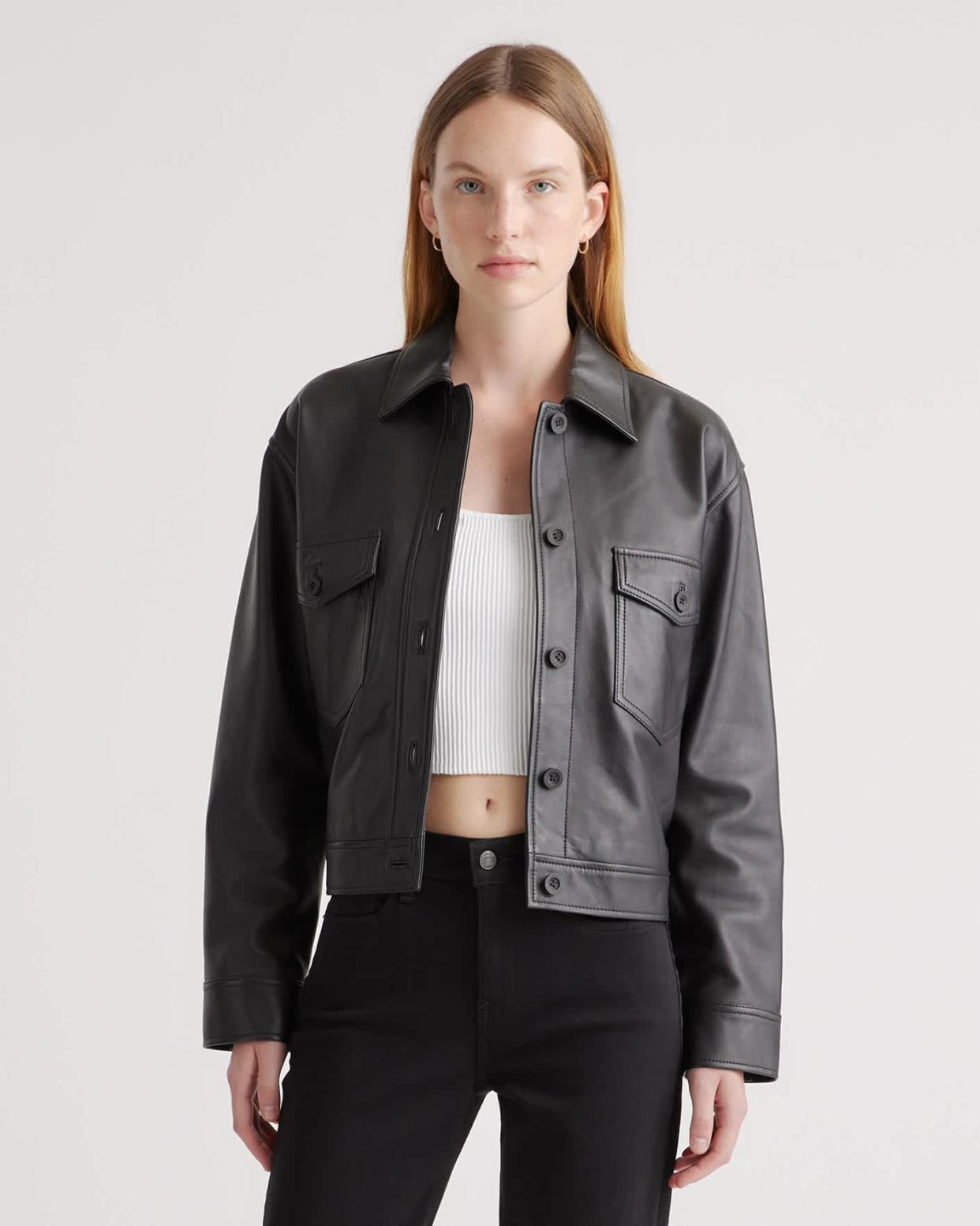 <p><a href="https://go.redirectingat.com?id=74968X1596630&url=https%3A%2F%2Fwww.quince.com%2Fwomen%2F100-leather-cropped-shirt-jacket&sref=https%3A%2F%2Fwww.townandcountrymag.com%2Fstyle%2Ffashion-trends%2Fg45246190%2Fthe-weekly-covet-september-22-2023%2F" rel="nofollow noopener" target="_blank" data-ylk="slk:Shop Now;elm:context_link;itc:0;sec:content-canvas" class="link rapid-noclick-resp">Shop Now</a></p><p>100% Leather Cropped Jacket</p><p>quince.com</p><p>$169.90</p>