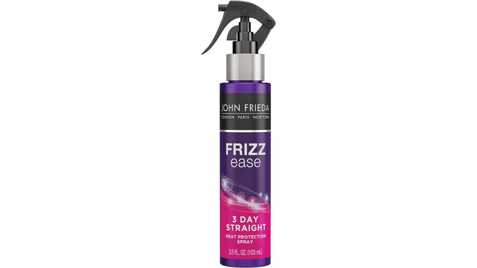 John Frieda Frizz Ease 3-day Flat Iron Heat Protectant Spray for Hair, Anti Frizz Keratin Infused Straightening Hair Spray, Lightweight Smoothing Spray for Frizz Control, 3.5 Ounce. (Photo: Amazon SG)