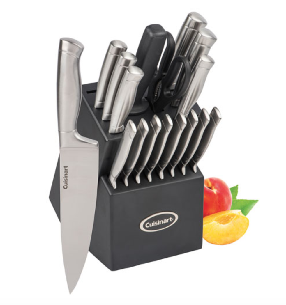 Cuisinart Stainless Steel 21-Piece Knife Block Set. Image via Best Buy.