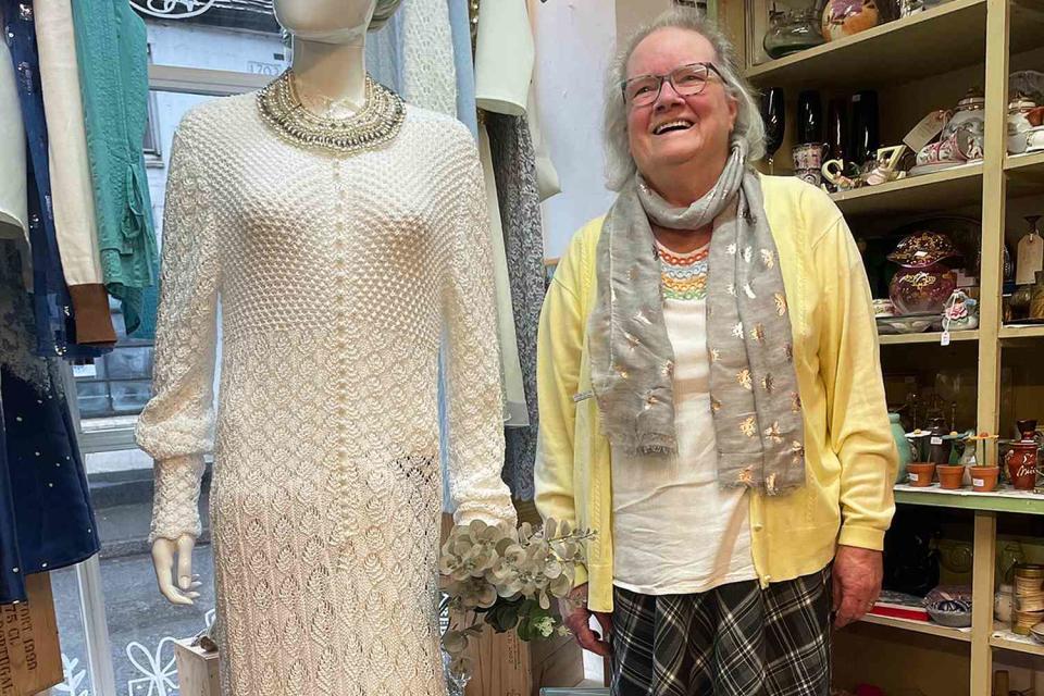 <p>Laura Cowdery</p> Great-Grandmother Hand-Knits Wedding Dress in Just 3 Weeks: 