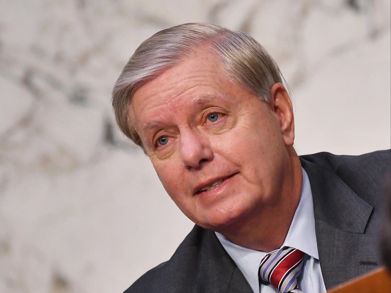 Senate Judiciary Chairman Lindsey Graham during the fourth day of Senate Judiciary Committee confirmation hearings for Judge Barrett (EPA)