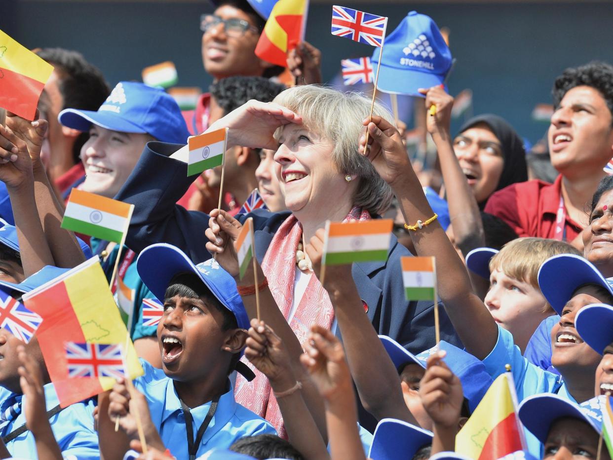 Theresa May in Bangalore during her state visit to India at the start of the year: Getty Images