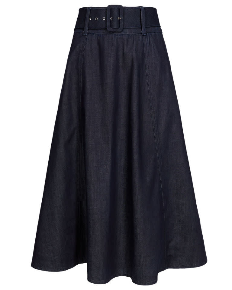 <p>M&S, buy now for <a rel="nofollow noopener" href="http://www.marksandspencer.com/cotton-rich-flared-a-line-midi-skirt/p/p60150127?image=SD_01_T57_8013A_XB_X_EC_90&color=INDIGO&prevPage=plp" target="_blank" data-ylk="slk:£45;elm:context_link;itc:0;sec:content-canvas" class="link ">£45</a></p>