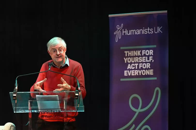 Mark Drakeford speaking at the Humanists UK conference