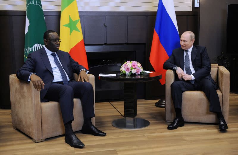 Russia's President Vladimir Putin meets with Senegal's President Macky Sall in Sochi