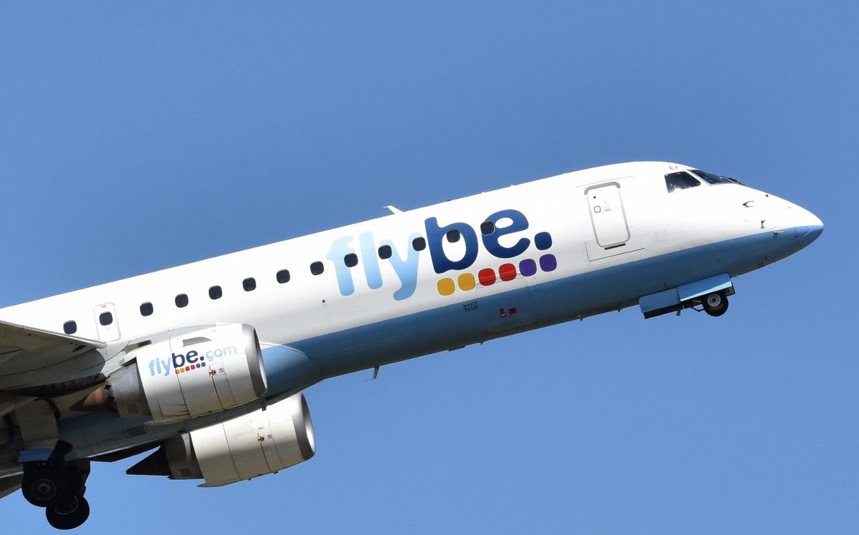 A Flybe Embraer E175 aircraft takes off from Southend airport - Getty Images