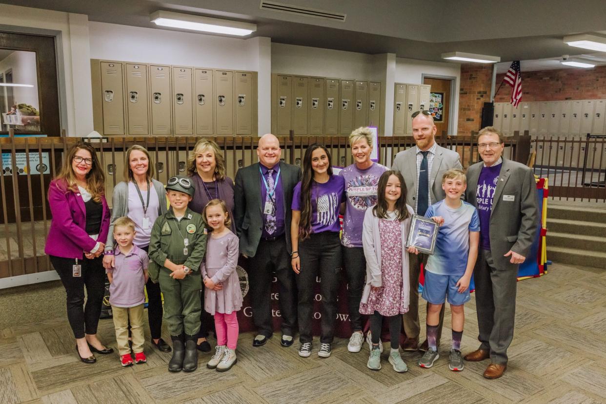 Purple Star Student Awards were presented at the Purple Up Recognition Lunch honoring military families at the Early Learning Family Center Thursday.