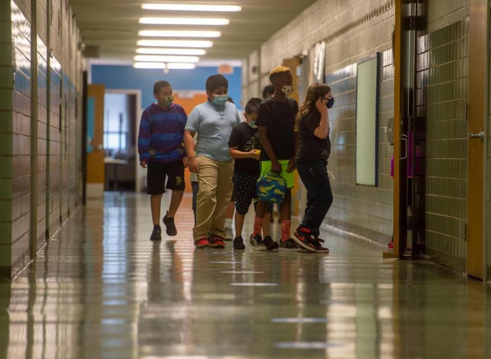 During summer school, students at Phillis Wheatley Elementary School in Kansas City have been required to wear masks.