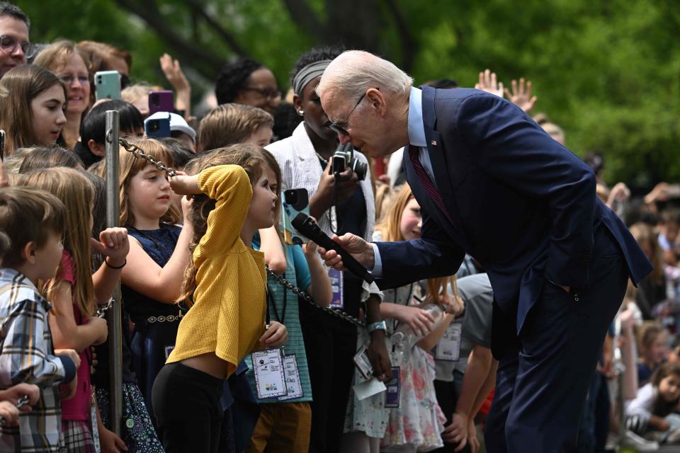 'I have six grandchildren. And I'm crazy about them. And I speak to them every single day,' President Biden told a group of children on the White House South Lawn in April during 'Take Your Child to Work Day.'