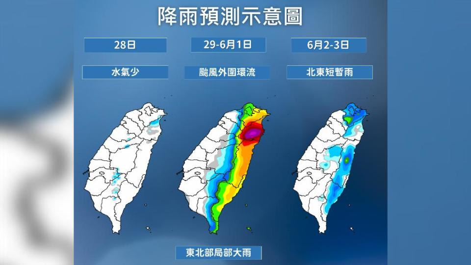 降雨預測示意圖。（圖／中央氣象局）