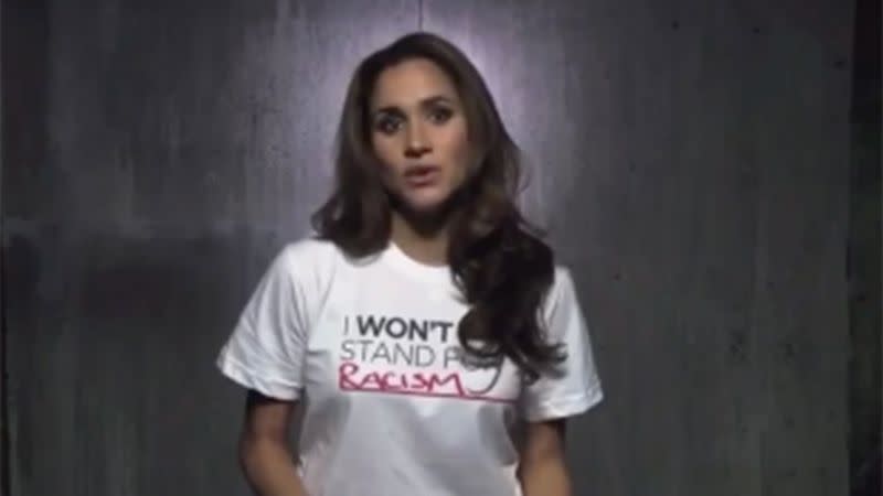 Meghan Markle speaks about her own experience with racism in a video for Erase The Hate in 2012