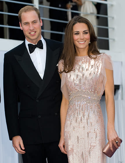 <div class="caption-credit"> Photo by: Getty Images</div><div class="caption-title">Kate Middleton in Jenny Packham at the ARK Gala dinner at Kensington Palace, June 2011</div>The Duchess loves the British designer, and wore several of her dresses during her North American tour last summer. Packham has boutiques in London and Paris and also sells her wares at luxury retailers in the USA. <br>