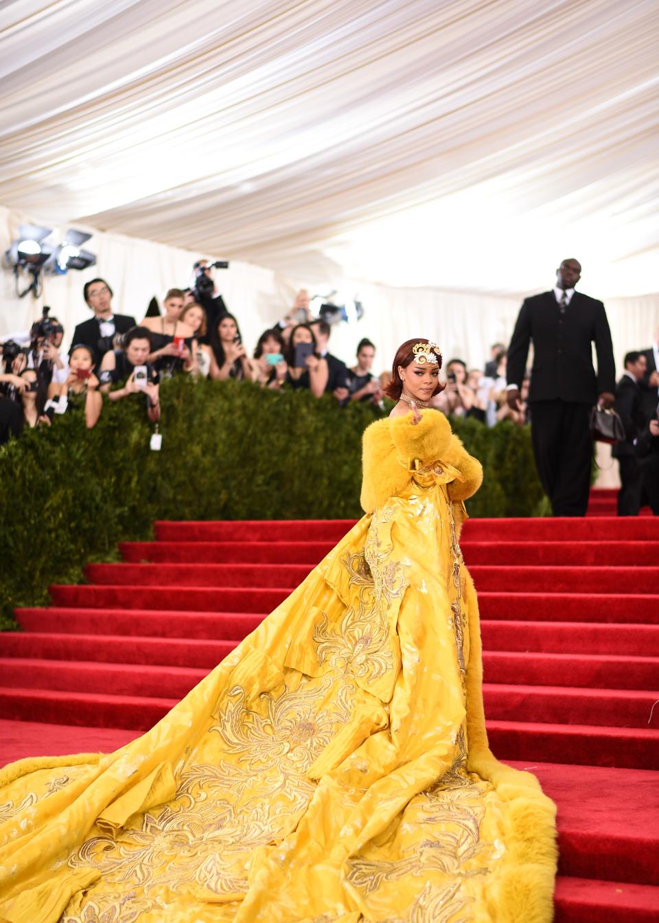 Rihanna at the 2015 Met Gala wearing Guo Pei