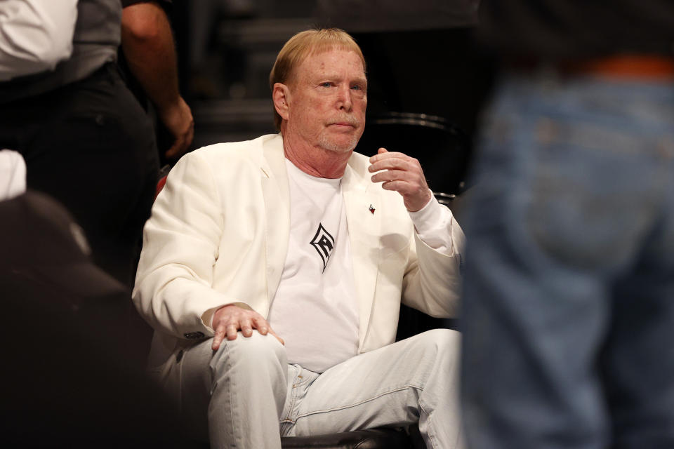 Mark Davis wants to know why there's a problem with $100K sponsorships for Aces players while Caitlin Clark reportedly has an 8-figure deal with Nike. (Sarah Stier/Getty Images)