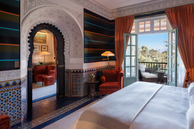<p>La Mamounia</p><p>The fall is regarded as one of the best times to visit Marrakech as temperatures remain consistently pleasant. Located in the heart of the city, the legendary <a href="https://go.skimresources.com?id=113896X1572730&xs=1&url=https%3A%2F%2Fwww.tripadvisor.com%2FHotel_Review-g293734-d301256-Reviews-La_Mamounia_Marrakech-Marrakech_Marrakech_Safi.html&sref=https%3A%2F%2Fparade.com%2F1002608%2Fmarynliles%2Fbest-anniversary-getaways%2F" rel="noopener" target="_blank" data-ylk="slk:La Mamounia;elm:context_link;itc:0;sec:content-canvas" class="link ">La Mamounia</a> offers an array of luxury offerings for couples, including its enchanting Le Jardins, La Mamounia Spa with one of the most iconic indoor swimming pools in the world and access to more of the city's prized restaurants, riads and souks, just steps away from their front door. </p>