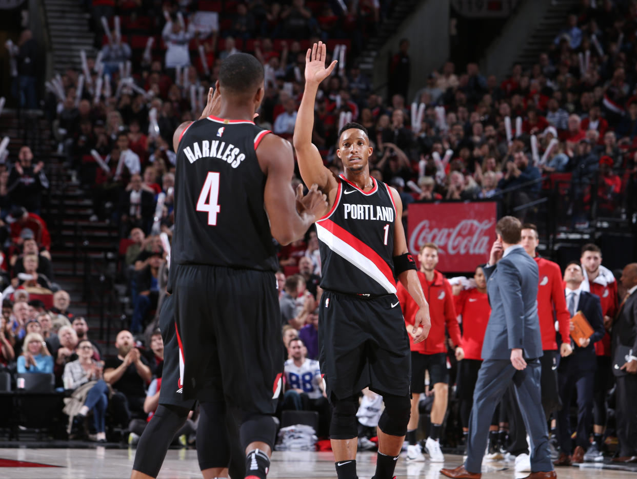 Raise your hand if you have just taken part in a historic offensive power outing! (Sam Forencich/NBAE/Getty Images)