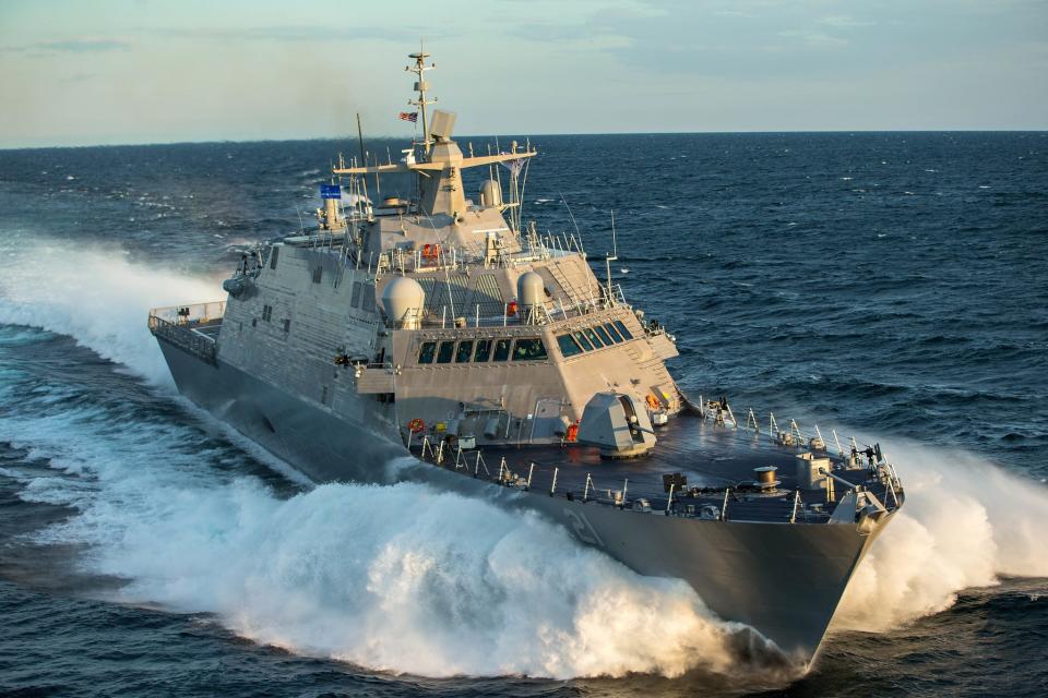 The Freedom-variant littoral combat ship USS Minneapolis-Saint Paul will be anchored in Bristol during the Fourth of July holiday.
