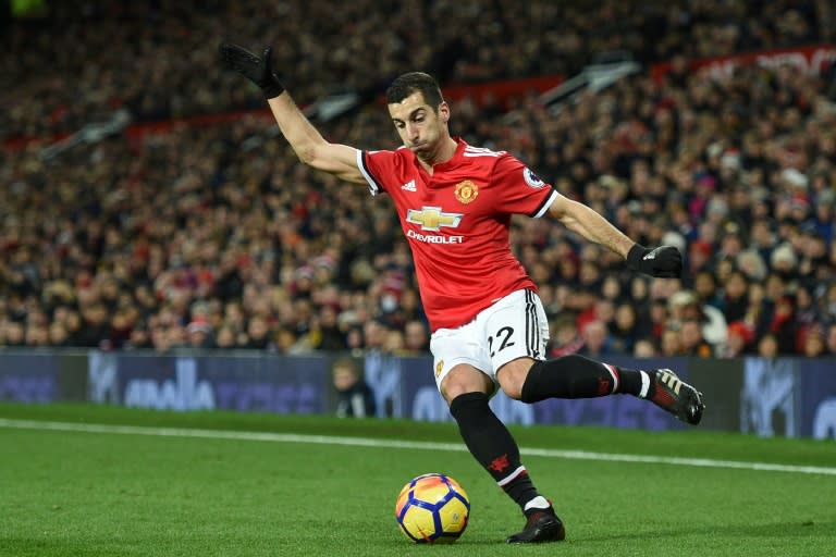 Henrikh Mkhitaryan, pictured in December 2017, had a difficult spell under Jose Mourinho at Old Trafford