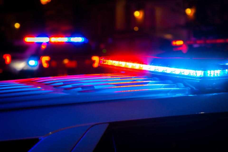 <p>Getty</p> Stock image of police car lights