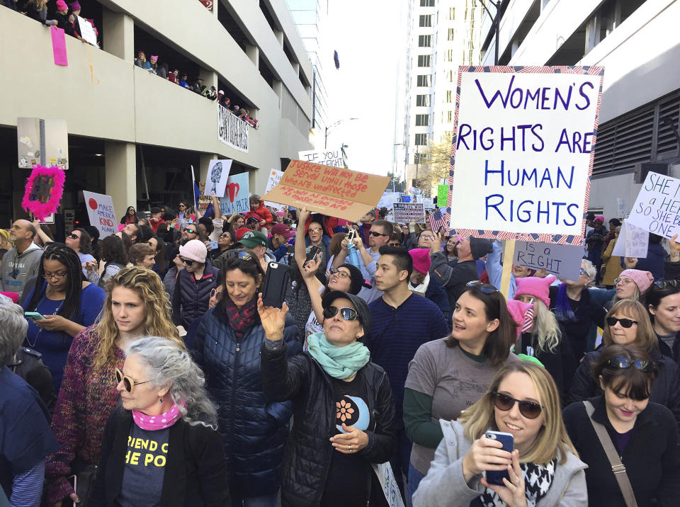 The Women's March in Charlotte, North Carolina, on Jan. 20, 2018. (Photo: Jeff Siner/The Charlotte Observer via Associated Press)