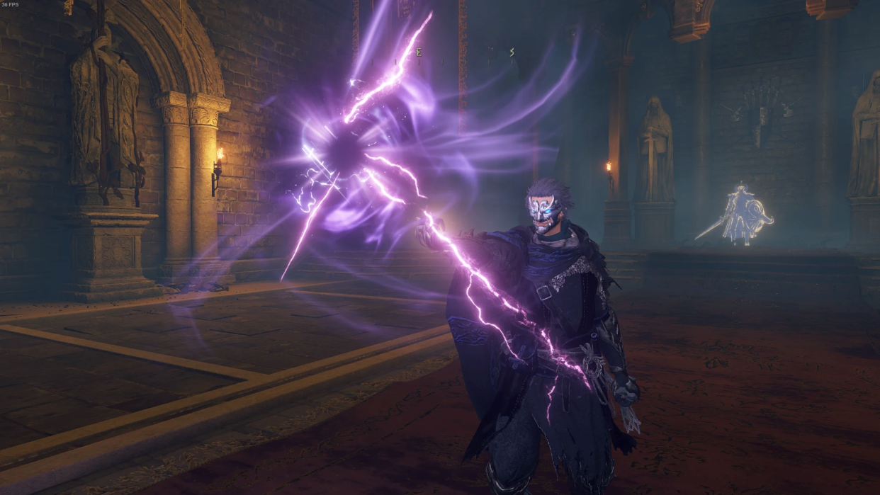  Character casting a purple spell. 