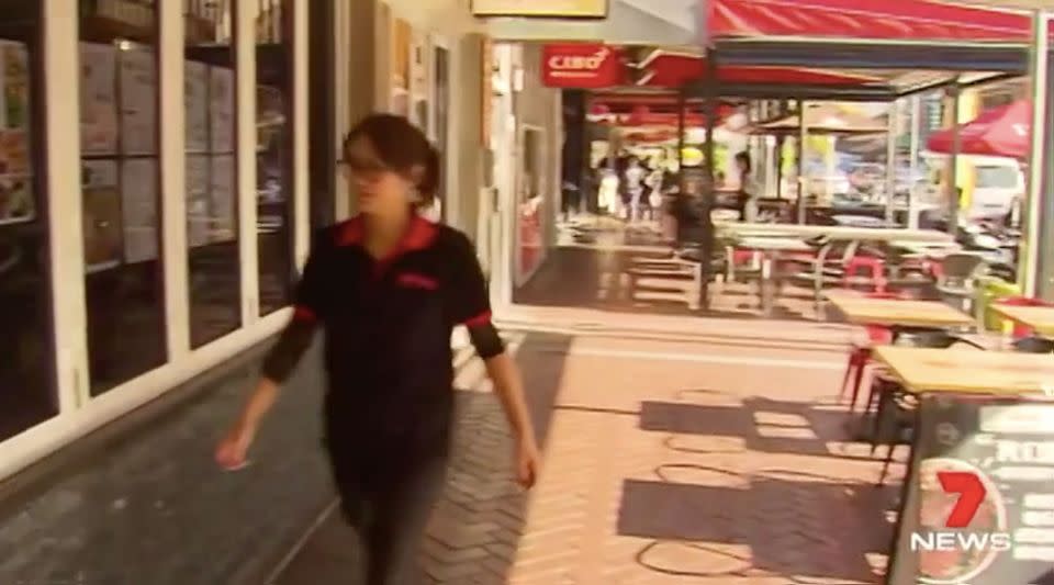 The incident happened at an eatery in the Gouger Street precinct. Source: 7 News