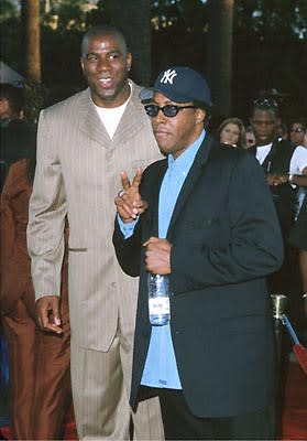 Magic Johnson and Arsenio Hall at the Universal City premiere of Universal's Nutty Professor II: The Klumps