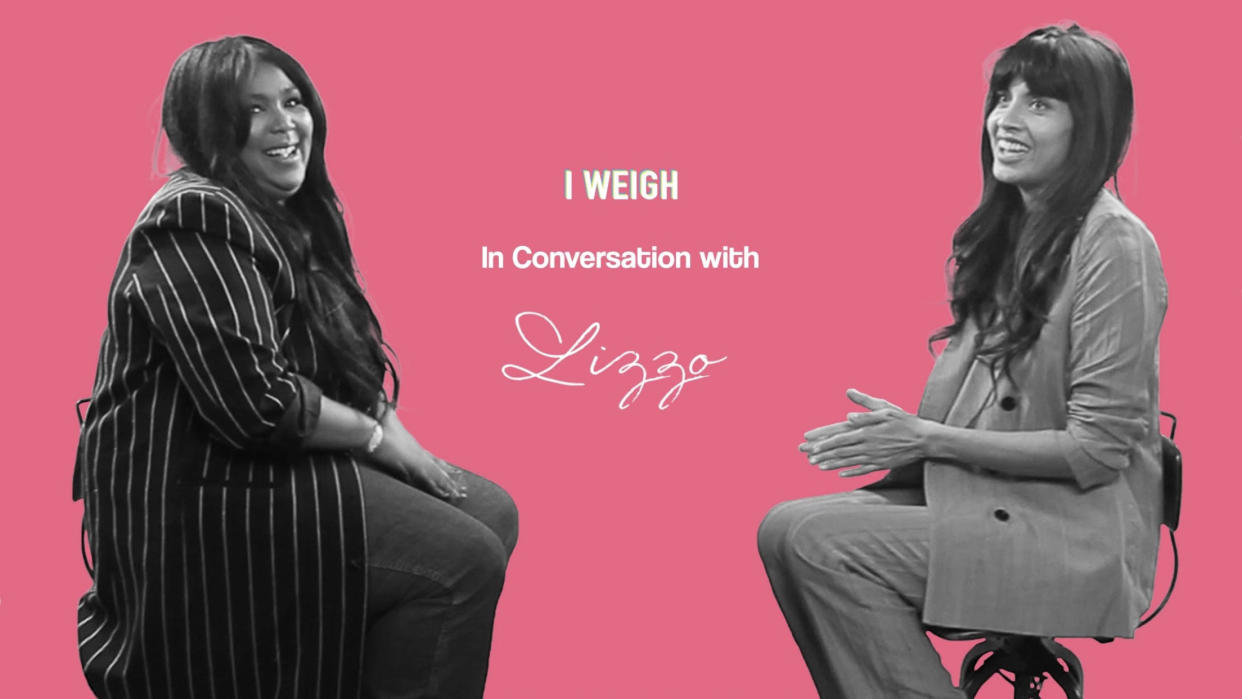 Minneapolis-born rapper Lizzo sat down with body positive activist Jameela Jamil for her next episode of "I Weigh Interviews." (Credit: I Weigh)