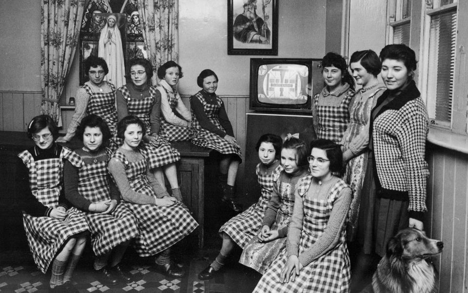 Elizabeth Coppin (front, second left) aged 13 at the Nazareth School in Tralee, Ireland in 1963