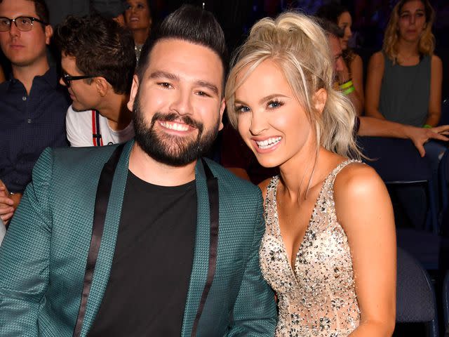 <p>Jeff Kravitz/FilmMagic</p> Shay Mooney and Hannah Billingsley attend the CMT Music Awards in June 2019 in Nashville, Tennessee