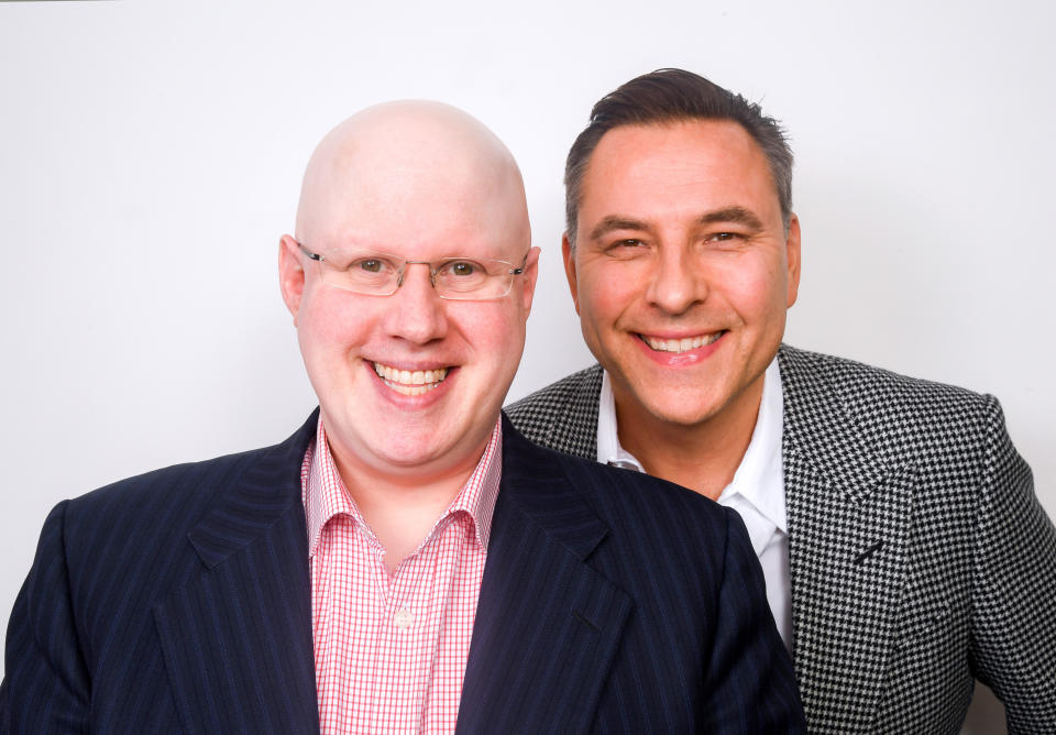 Matt Lucas and David Walliams pose during the Brexit Comedy Show by Radio 4 at Shaw Theatre on October 27, 2019 in London, England. (Photo by Dave J Hogan/Getty Images)